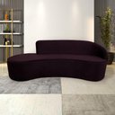 Ver imagem 1 de Sofá Decorativo 3 Lugares 210cm Abby Encosto Direito Curvo Veludo Uva G15 - Gran Belo