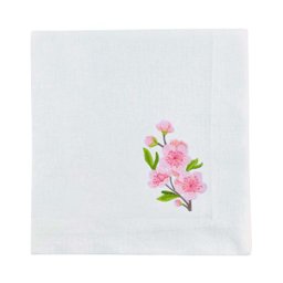 Guardanapo Linho Bordado Delicate Flower Branco - 50 cm x 50 cm - 2