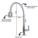 Ver imagem 6 de Torneira Gourmet Flexível Bancada Abs Jato Duplo Chuveirinho