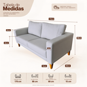 Ver imagem 3 de Sofá Argélia | Pés Trapézio | Tecido Acquablock | 170cm | Cinza Claro
