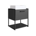 Ver imagem 1 de Gabinete para Banheiro Suspenso 50cm P1009 Grafite com Cuba