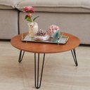 Ver imagem 1 de Mesa de Centro Redonda Industrial Pé de Ferro