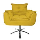 Ver imagem 2 de Kit 2 Poltronas Decorativa Clínica com Base Giratória de Metal Opala Suede Mostarda - Dl Decor