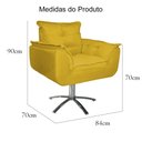 Ver imagem 5 de Kit 2 Poltronas Decorativa Clínica com Base Giratória de Metal Opala Suede Mostarda - Dl Decor