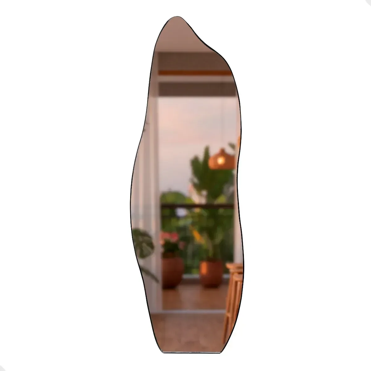 Ver imagem 2 de Espelho Orgânico Grande de Parede com Led Frio Mod Flame 150x50 Decorativo para Sala Quarto Banheiro