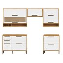 Ver imagem 2 de Armário de Cozinha Modulada com Balcão e Tampo 8 Portas 4 Gavetas Ágata 100% Mdf Vidro Reflecta Amên