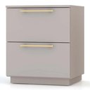 Ver imagem 1 de Mesa de Cabeceira 2 Gavetas 50cm Kit 2 Dubai Alasca - Vila Rica