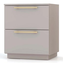 Mesa de Cabeceira 2 Gavetas 50cm Kit 2 Dubai Alasca - Vila Rica - 1