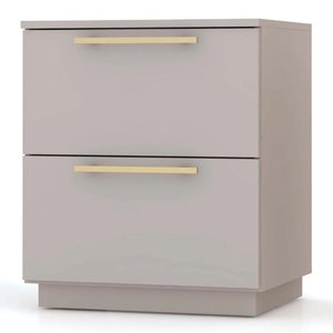 Mesa de Cabeceira 2 Gavetas 50cm Kit 2 Dubai Alasca - Vila Rica