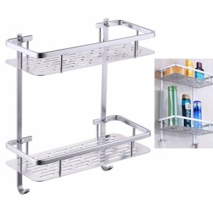 Suporte Porta Shampoo Condicionador Sabonete Banheiro Box Prateleira Dupla Aluminio Organizador Ab.m