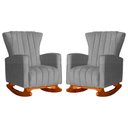 Ver imagem 1 de Kit 2 Poltrona Decorativa Melinda Balanço Suede Cinza - Fm