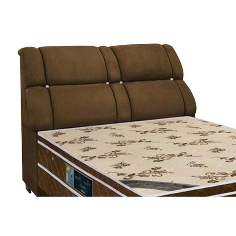 Cabeceira Cama Box Estofada Queen Queen Imperador Suede Marrom Chocolate - Simbal