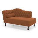 Ver imagem 1 de Divã Recamier Chaise Longue Lavínia 150cm Capitonê Pés de Madeira Veludo Terracota - Desk Design