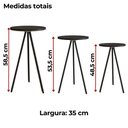 Ver imagem 3 de Conjunto 3 Mesas Laterais Sala Estar 27957 Preto Artesano