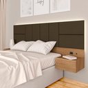 Ver imagem 1 de Cabeceira Suspensa Cama Casal com Led Malibu - M. Arapongas