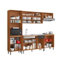 Ver imagem 3 de Cozinha Compacta Aurora com Balcão 120cm sem Tampo e Balcão 70cm Cinamomo Grafite Aramóveis