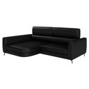 Ver imagem 3 de Sofá com Chaise 2 Lugares 165cm Flames Courino Preto - Sallar Home