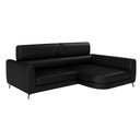 Ver imagem 2 de Sofá com Chaise 2 Lugares 165cm Flames Courino Preto - Sallar Home