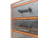 Ver imagem 4 de Gaveteiro Para Escritório Modelo Industrial  3 Gavetas 4 Rodízios Ferro PU e Madeira Cor Castanheira