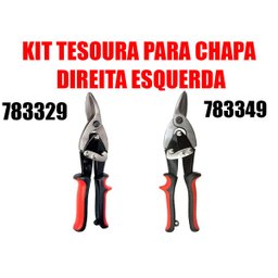 Kit Tesoura Corta Chapa Tipo Aviação Direita Esquerda - MTX - 3