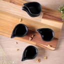 Ver imagem 5 de Kit 24 Molheiras 8x6cm Preto 40ml Cerâmica Porto Brasil Buffet Restaurante Oval Orgânico