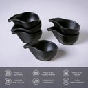 Ver mais imagens de Kit 24 Molheiras 8x6cm Preto 40ml Cerâmica Porto Brasil Buffet Restaurante Oval Orgânico