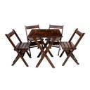 Ver imagem 1 de Mesa 70x70 de Bar com 4 Cadeiras Dobravel Madeira Premium Mel