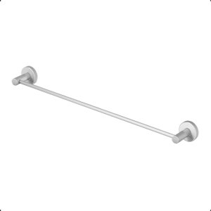 Porta Toalha de Banheiro 55cm Grego Metal Acessório Redondo Escovado Acetinado Athenas