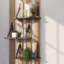 Ver imagem 3 de Prateleira em Mdf Preto 30x15cm com Alça Cor Café