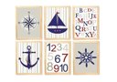 Ver imagem 1 de Kit Quadro Nautica Cinza & Vermelho Decorativo Quarto Criança Enxoval Bebê