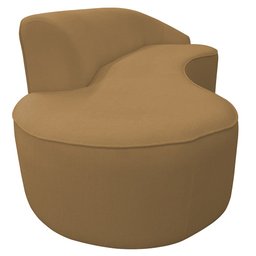 Sofá Curvo 02 Lugares 150cm Braço Esquerdo Eron Bouclê Camel - CasaePoltrona - 7