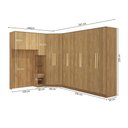Ver imagem 2 de Quarto Modulado Adapt 12 Portas 7 Gavetas MDP Marrom Kappesberg
