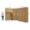 Ver imagem 4 de Quarto Modulado Adapt 12 Portas 7 Gavetas MDP Marrom Kappesberg
