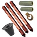 Ver imagem 1 de Kit 3 Haste Terra 5/8"x2,4m C/rosca Prolongavel Luva Grampo Caixa