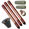 Kit 3 Haste Terra 5/8"x2,4m C/rosca Prolongavel Luva Grampo Caixa - 1