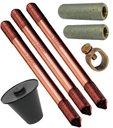 Ver imagem 1 de Kit 3 Haste Terra 5/8"x2,4m C/rosca Prolongavel Luva Grampo Caixa