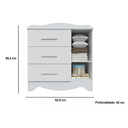 Ver imagem 3 de Cômoda Infantil Clara Peroba em Mdf Branco 3 Gavetas 1 Porta