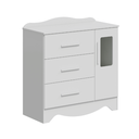 Ver imagem 2 de Cômoda Infantil Clara Peroba em Mdf Branco 3 Gavetas 1 Porta