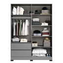 Ver imagem 3 de Guarda-roupa Casal 4 Portas 2 Gavetas com Corrediças Telescópicas Design Moderno Cores Off White / G