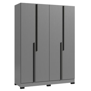 Guarda-roupa Casal 4 Portas 2 Gavetas com Corrediças Telescópicas Design Moderno Cores Off White / G