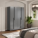 Ver imagem 2 de Guarda-roupa Casal 4 Portas 2 Gavetas com Corrediças Telescópicas Design Moderno Cores Off White / G