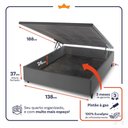 Ver imagem 4 de Cama Box Baú Casal Alford com Colchão Molas Ensacadas 138x188x73 Cinza