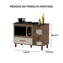 Ver imagem 5 de Balcão para Cooktop 5 Bocas com Nicho Micro-Ondas e Gaveta Córdoba Cozinha Córdoba - Canela/Off