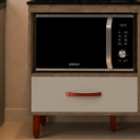 Ver imagem 2 de Balcão para Cooktop 5 Bocas com Nicho Micro-Ondas e Gaveta Córdoba Cozinha Córdoba - Canela/Off