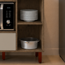 Ver imagem 3 de Balcão para Cooktop 5 Bocas com Nicho Micro-Ondas e Gaveta Córdoba Cozinha Córdoba - Canela/Off