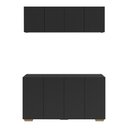 Ver imagem 3 de Conjunto Lavanderia Multiuso Armário Aéreo e Balcão 4 Portas Multimóveis Mp5054 Preto/natural