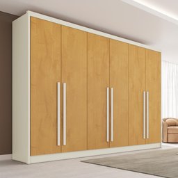 Guarda Roupa Valência 6 Postas 6 Gavetas Mdf - Mademarcs - 1