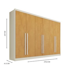 Guarda Roupa Valência 6 Postas 6 Gavetas Mdf - Mademarcs - 4