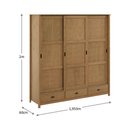 Ver mais imagens de Conjunto de Quarto Topázio Guarda Roupa 3 Portas de Correr Cômoda Cama Casal Freijó Finestra Mó