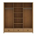 Ver imagem 7 de Conjunto de Quarto Topázio Guarda Roupa 3 Portas de Correr Cômoda Cama Casal Freijó Finestra Mó